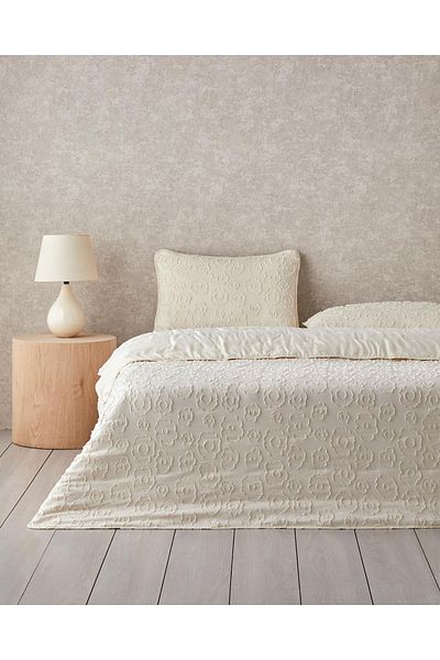 English Home Κίτρινο 200x220 cm Dainty Bloom Cut Κάλυμμα Κρεβατιού Πακέτο Διπλό