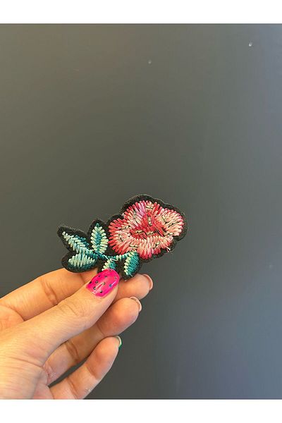 Gönülden Tasarım 8X4 cm Embroidery Mini Flower Coat of Arms Sewing Applique