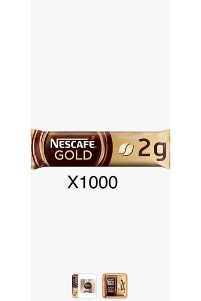 Nescafe Gold 2Grx1000 Pieces, Single Drinking Instant Coffee.