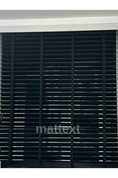 MATTEXT MEKANİK PERDE SİSTEMLERİ Siyah Redektörlü Kurdelalı Ahşap Jaluzi