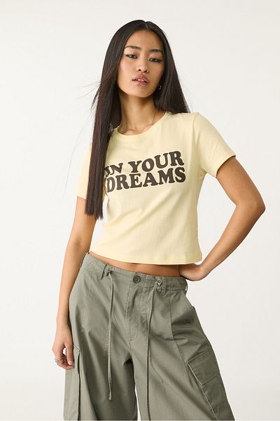 Stradivarius T-shirt with placement print slogan