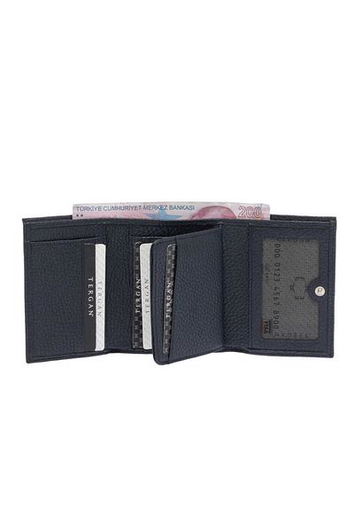 Tergan Navy Blue Leather Women's Wallet 5633A38