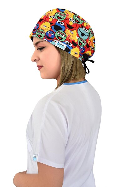 Nur Ortopedi Unisex Susam Sokağı Desenli Likralı Doktor Hemşire Hastane Aşçı ...