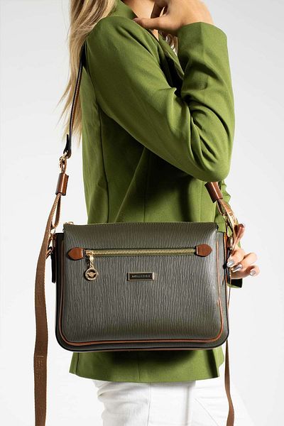 Getcho Bavlor Green Women's Crossbody Bag Zippered Medium Size Adjustable Strap Daily Stylish Shoulder Model