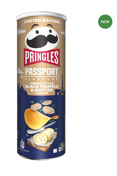 Pringles French Style Black Truffle & Butter 165g Türkiye'De First and Only Black Truffle-Butter