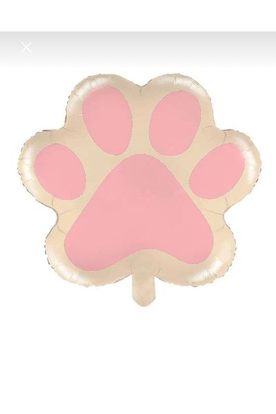 Deniz Party Store Pink Macaron Paw - Foil Balloon - Cat and Dog - Birthday Party Balloon 52X44.5 cm