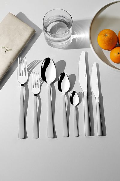 Nehir Deniz Satin 12-Person 89-Piece Leather Boxed Cutlery Set
