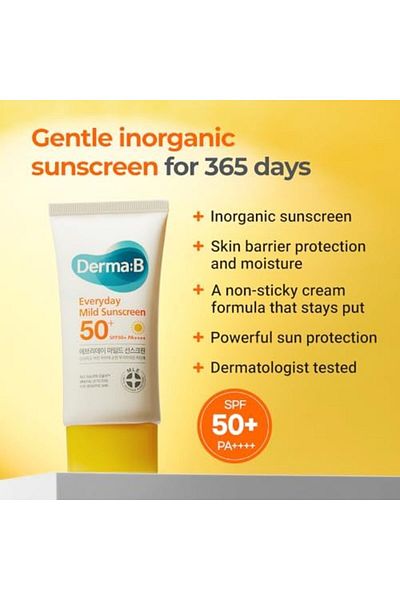Derma B Everyday Mild Sunscreen SPF50+ PA++++ 1.69 Fl Oz, 50ml