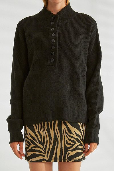 Robin Pink Dök Yeka Knitwear and Sweater, Buttoned Detail Vertical Theme