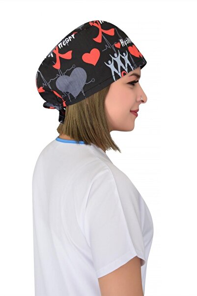 Nur Ortopedi Forma Healthy Heart Ritimli Siyah Cerrahi Doktor Hemşire Ameliya...