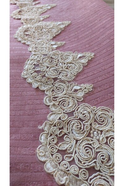 baladı home ev tekstil home collection açık mor Dantelli çekyat koltuk örtüsü Lüks mode Süngerli kaymaz taban kadife çizgili