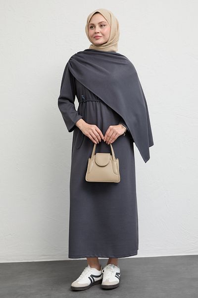 InStyle Φόρεμα με λεπτομέρεια σάλι Anthracite Modal