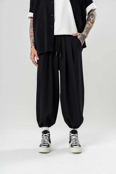 go gang own Kaneuji Short Leg Jogger Pants with Elastic Waist and Legs