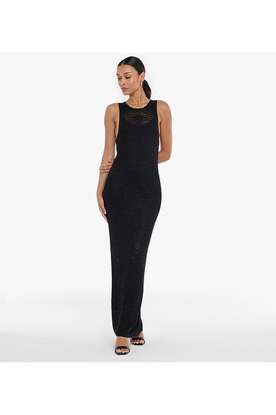 BCBG Lurex Maxi Dress with a Half Lining