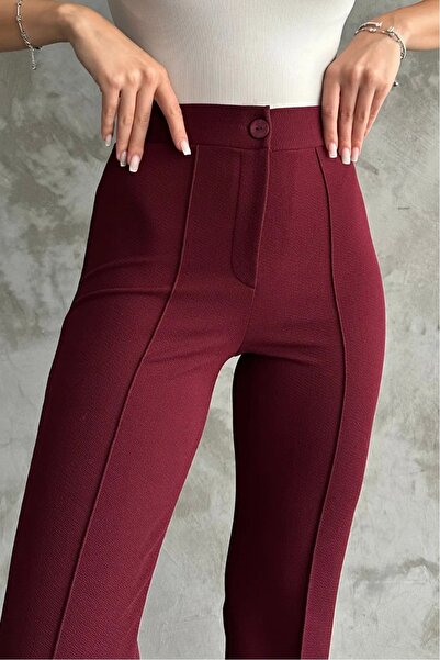 BILDEŞA Kadın Siyah Yüksek Bel Toparlayıcı Ispanyol Paça Palazzo Pantolon