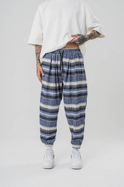 go gang own Pantaloni largi plisați cu talie și picioare elastice Pytroline