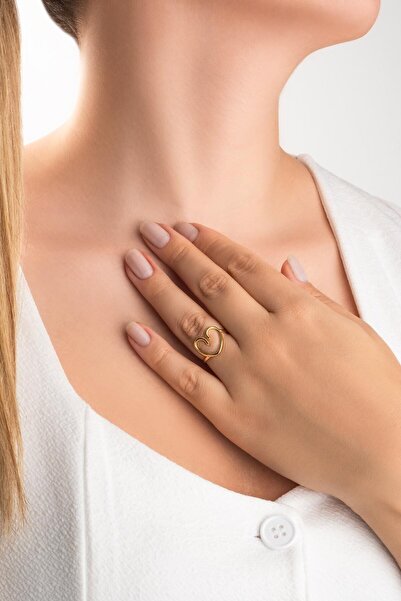 So CHIC... Büyülü Kalp 18 Ayar Sarı Altın Kaplama Gümüş Yüzük