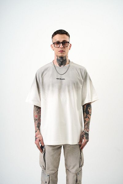 Respire Men's Oversize T-Shirt Ecru Written Studio Res