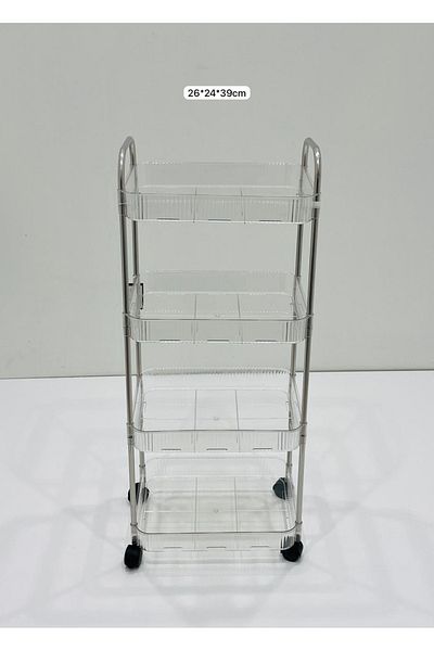 TrentonGCC Compact Four-Tier Rolling Storage Rack