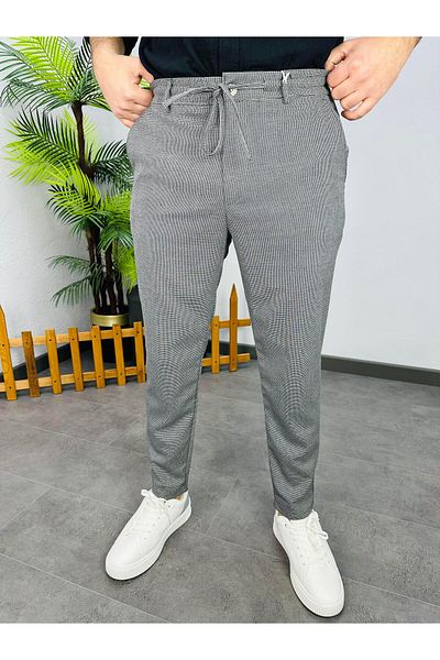 MODA Smoked Cotton Waist Drawstring Trousers