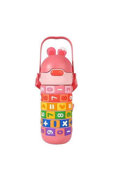CNSZ Math Gamer Kids Bottle Thermal Double Layer Heat-Insulated Non-Spill Stainless with Straw 430ml