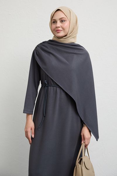 InStyle Φόρεμα με λεπτομέρεια σάλι Anthracite Modal