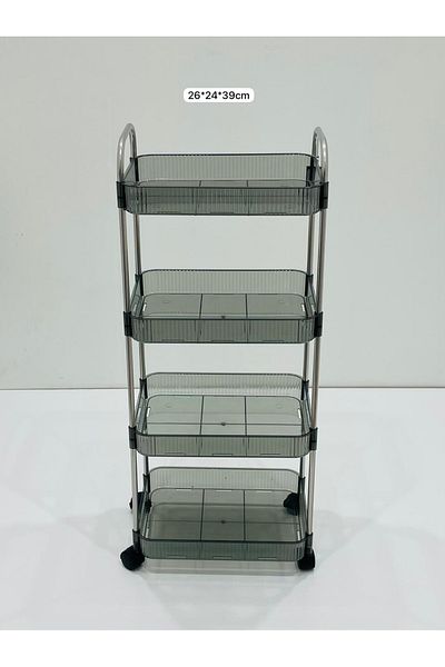 TrentonGCC Compact Four-Tier Rolling Storage Rack