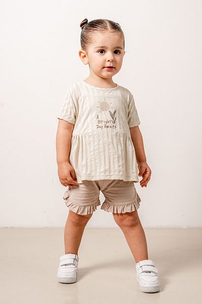 bombe Baby Kids Cotton Shorts Comfortable 2-Piece Set Fashionable Bottom Top Set