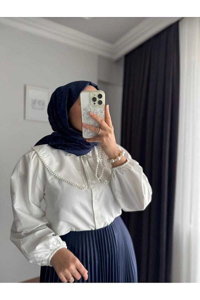 MODA VEDAT Cămașă de damă cu guler pentru bebeluși cu perle