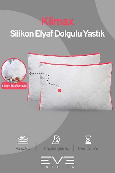 Eve Tekstil Klimax Pink Series Covered Zippered Air Conditioned Pillow 50X70Cm