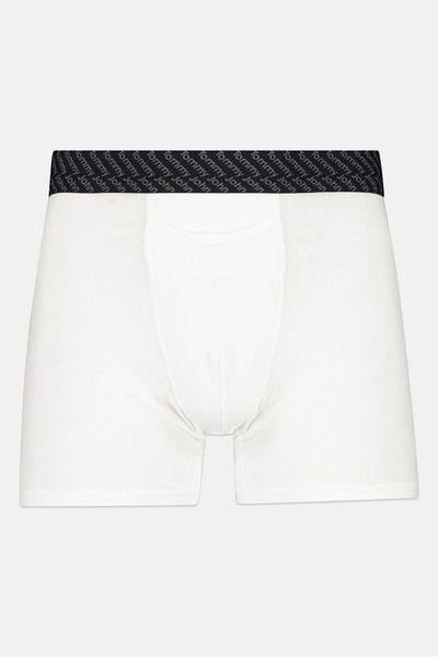 Tommy John Men 2 Pieces 6 Inseam Brand Logo Boxer Briefs, White