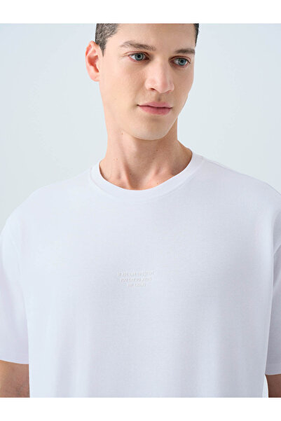 Loft Loose Fit Beyaz Erkek T-Shirt LF2039582
