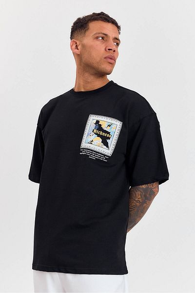 İLKCET MODA Ανδρικό μπλουζάκι με στάμπα Oversize