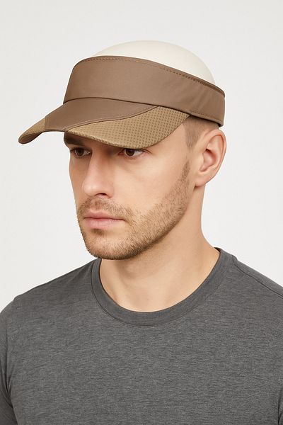 CosmoOutlet Uv Protection Openable Tennis Visor Brown Men's Visor Hat