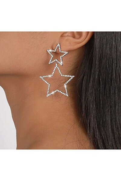 Dgt Luxury Star Earrings with Rhinestone Detail