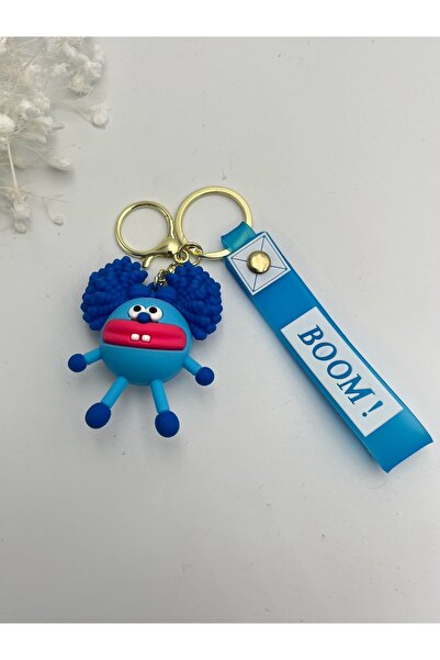 MyladyAccessoriess Breloc drăguț cu cap ondulat albastru