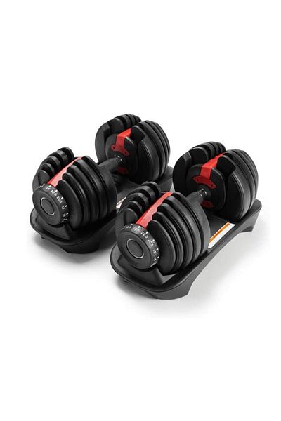 YALLA HomeGym 24KG PAIR of Smart ADJUSTABLE DUMBBELLS with Quick Automatic 15 Different Weights Adjustment