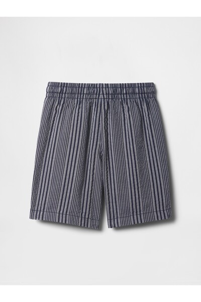 GAP Erkek Bebek Gri Seersucker Şort