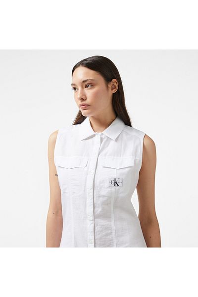 Calvin Klein Sleeveless Cotton Shirt Dress