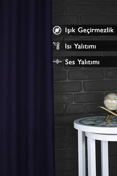 BD beyaz dokuma Θερμική κουρτίνα συσκότισης Navy Blue Blackout Light Proof Sunshade