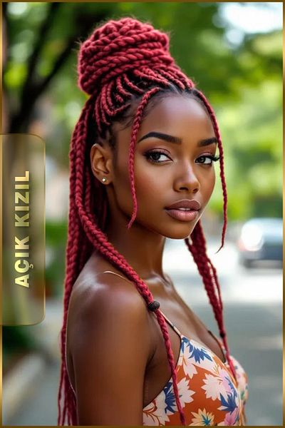 TAM TARZ Fiber Synthetic Hair For African Braid Rasta And Box Braid - Light Red