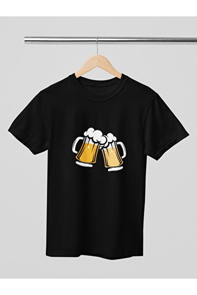 Butik TRIOC DE MÂNĂ SCURTĂ CU Gât rotund, imprimat cu transfer de bere, bumbac 100% piese, pentru femei/bărbați