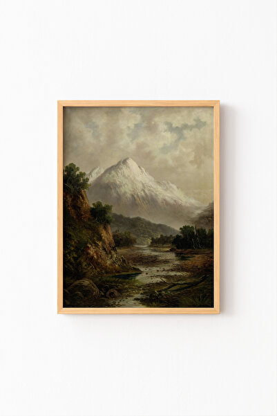 epiqart Râul Waimakariri - Cadru cu model din lemn