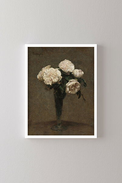 epiqart Roses in a Vase - White Frame