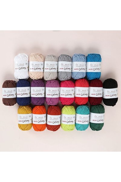 NW NessiWorld La Mi̇a Mini Cottony 20-Pack 25g Colorful Hand Knitting Yarn/ B...