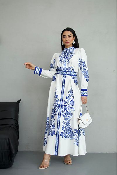 Neşeli Butik Women's Print Summer Long Dress Nbms 250210
