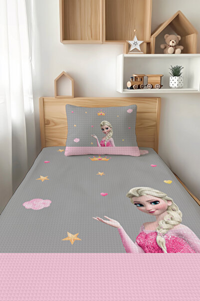 Talia Home طقم بيكيه رمادي بنمط إلسا للأطفال TLAP-201