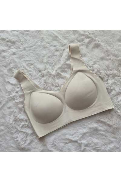 HS İÇ GİYİM Women's Wide Strap Padded Underwire-Free Non-Support Ghost Bra (Best Umt)