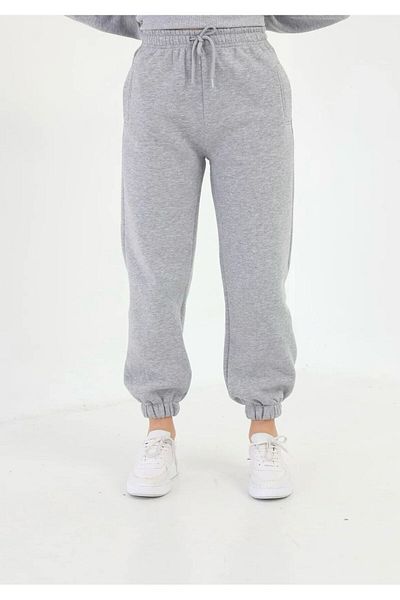 Eşofmania Unisex Φούτερ Γκρι με ελαστικά πόδια