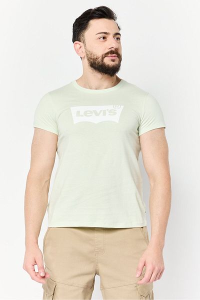 Levi's Men Crew Neck Short Sleeves Graphic Printed T-shirt, Light Mint